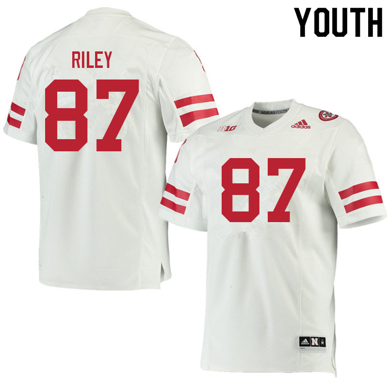 Youth #87 Jordon Riley Nebraska Cornhuskers College Football Jerseys Sale-White
